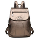 Mochila Feminina de Couro Vintage Casual